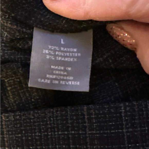 Berkley Jensen Gray Plaid Dress Pants Women’s Large Straight Leg Workwear - Picture 5 of 5